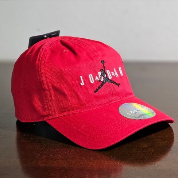 Air Jordan 1 2 3 4 5 6 11 12 13 Bred Fire Red Bulls Hat Cap Black Jumpman Logo - Picture 1 of 11
